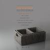 BINO 3 Pack Woven Resin Basket Organizer – Shelf Organizer with Built-in Carry Handles – Dark Grey