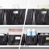 BINO 3 Pack Woven Resin Basket Organizer – Shelf Organizer with Built-in Carry Handles (Black)
