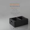 BINO 3 Pack Woven Resin Basket Organizer – Shelf Organizer with Built-in Carry Handles (Black)