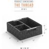 BINO 4-Piece Woven Strap Storage Basket Organizer Set – Shelf Organizer with Built-in Carry Handles, Dark Grey