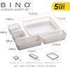 BINO 5-Piece Woven Plastic Storage Basket Set, White