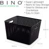 BINO Woven Plastic Storage Basket (Black, 3PK-L)