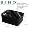 BINO Woven Plastic Storage Basket (Black, 5PK- S)