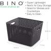 BINO Woven Plastic Storage Basket (Grey, 3PK-L)