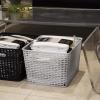 BINO Woven Plastic Storage Basket (Light Grey, 3PK-L)