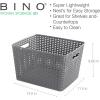 BINO Woven Plastic Storage Basket (Light Grey, 3PK-L)