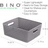 BINO Woven Plastic Storage Basket (Light Grey, 4PK-M)