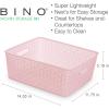 BINO Woven Plastic Storage Basket (Light Pink, 4PK-M)