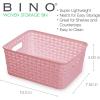 BINO Woven Plastic Storage Basket (Light Pink, 5PK- S)