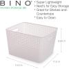 BINO Woven Plastic Storage Basket (White, 3PK-L)