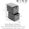 BINO Woven Strap 2 Drawer Storage Tower – Light Grey – Vertical Dresser Storage Tower, Easy Pull Fabric Bins