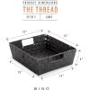 BINO Woven Strap Storage Basket With Built-In Carry Handles | Stylish Storage Organizer | Decorative Home Storage | Neat And Tidy Organizer, Home Essentials (Medium – Dark Grey, 2-Pack)