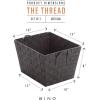 BINO Woven Strap Storage Basket With Built-In Carry Handles | Stylish Storage Organizer | Decorative Home Storage | Neat And Tidy Organizer, Home Essentials (Large- Dark Grey, 2-Pack)