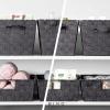 BINO Woven Strap Storage Basket With Built-In Carry Handles | Stylish Storage Organizer | Decorative Home Storage | Neat And Tidy Organizer, Home Essentials (Small – Dark Grey)