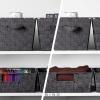 BINO Woven Strap Storage Basket With Built-In Carry Handles | Stylish Storage Organizer | Decorative Home Storage | Neat And Tidy Organizer, Home Essentials (XLarge- Dark Grey. 2-Pack)