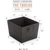 BINO Woven Strap Storage Basket With Built-In Carry Handles | Stylish Storage Organizer | Decorative Home Storage | Neat And Tidy Organizer, Home Essentials (XLarge- Dark Grey. 2-Pack)