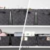 BINO Woven Strap Storage Basket With Built-In Carry Handles | Stylish Storage Organizer | Decorative Home Storage | Neat And Tidy Organizer, Home Essentials (Medium – Dark Grey, 2-Pack)