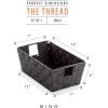 BINO Woven Strap Storage Basket With Built-In Carry Handles | Stylish Storage Organizer | Decorative Home Storage | Neat And Tidy Organizer, Home Essentials (Small – Dark Grey)