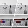 BINO Woven Strap Storage Basket With Built-In Carry Handles | Stylish Storage Organizer | Decorative Home Storage | Neat And Tidy Organizer, Home Essentials (Medium – Light Grey, 2-Pack)