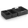 BINO 4-Piece Woven Strap Storage Basket Organizer Set – Shelf Organizer with Built-in Carry Handles, Dark Grey