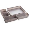 BINO 5-Piece Woven Plastic Storage Basket Set, Light Grey