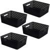 BINO Woven Plastic Storage Basket (Black, 4PK-M)
