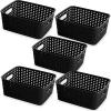 BINO Woven Plastic Storage Basket (Black, 5PK- S)