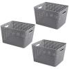 BINO Woven Plastic Storage Basket (Light Grey, 3PK-L)