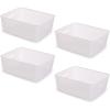 BINO Woven Plastic Storage Basket (White, 4PK-M)