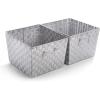 BINO Woven Strap Storage Basket With Built-In Carry Handles | Stylish Storage Organizer | Decorative Home Storage | Neat And Tidy Organizer, Home Essentials (XLarge- Light Grey, 2-Pack)