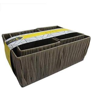 BINO 3 Pack Woven Resin Basket Organizer – Shelf Organizer with Built-in Carry Handles (Brown)