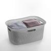 BINO Woven Plastic Laundry Hamper Storage Basket, Light Grey