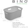 BINO Woven Plastic Laundry Hamper Storage Basket, Light Grey