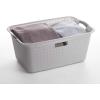 BINO Woven Plastic Laundry Hamper Storage Basket, Light Grey(2 pack)