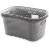 BINO Woven Plastic Laundry Hamper Storage Basket, Light Grey