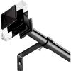 BINO Adjustable Curtain Rod – 42″to 120″, Matte Black – Modern Drapery Rods for Windows