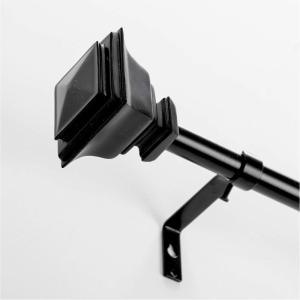 BINO 2-Pack Window Curtain Rod – 34″ to 66″, Matte Black – Drapery Curtain Rods for Windows Drapery Rods Adjustable Curtain Rod Modern Curtain Rod Window Rods for Curtains Decorative Curtain Rods