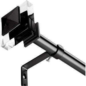BINO Adjustable Curtain Rod – 42″to 120″, Matte Black – Modern Drapery Rods for Windows