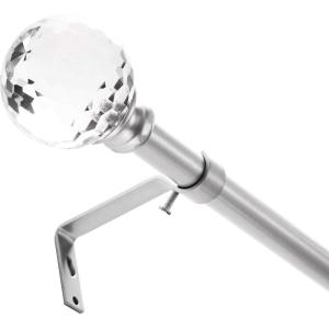 BINO Window Curtain Rod – 42″ to 120″, Silver – Drapery Curtain Rods for Windows Drapery Rods Adjustable Curtain Rod Modern Curtain Rod Window Rods for Curtains Decorative Curtain Rods