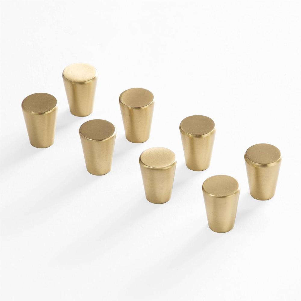image:imageBINO 8Pack Cabinet Knobs  75 Diameter 19mm Brass  Dresser Knobs for Dresser Drawer Knobs and Pulls Knobs and Pulls Handles