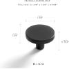 BINO 6-Pack Cabinet Knobs – 1.22″ Diameter (31mm), Matte Black – Dresser Knobs for Dresser Drawer and Pulls and Handles Pulls