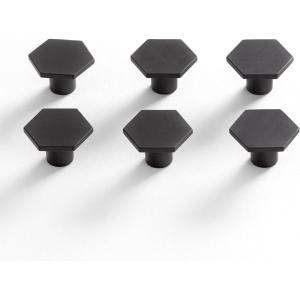 BINO 6-Pack Cabinet Knobs – 1.33″ Diameter (34mm), Matte Black – Dresser Knobs for Dresser Drawer Knobs and Pulls Knobs and Pulls Handles